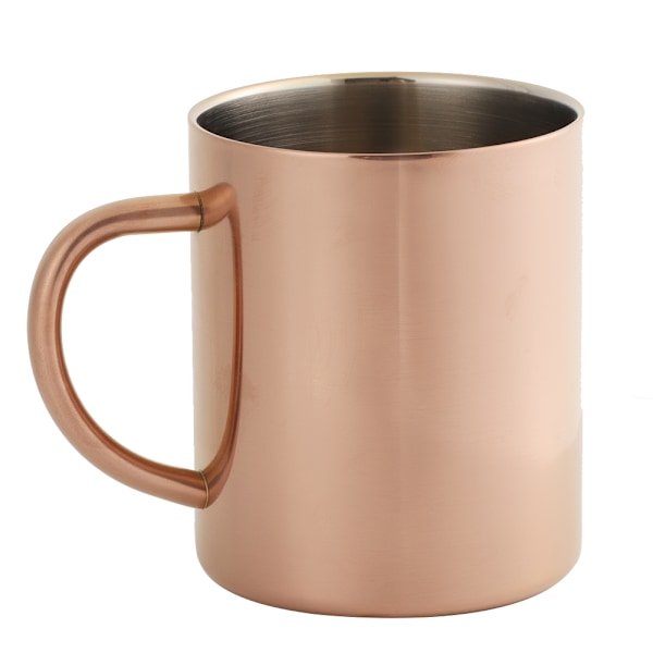 304 Rustfrit Stål Dobbelt Lag Anti-Skoldning 400mL Kaffe Øl Krus Kop (Rose Gold)