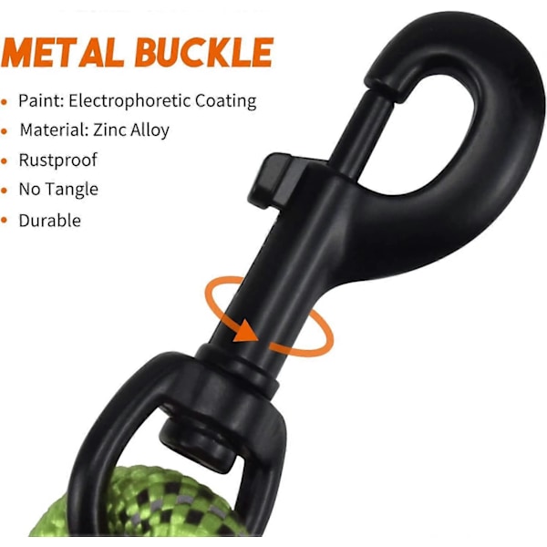 Grønn, 1,5 m lang nylon hundebånd med polstret håndtak, for daglig gåing og trening, egnet for mellomstore og store hunder
