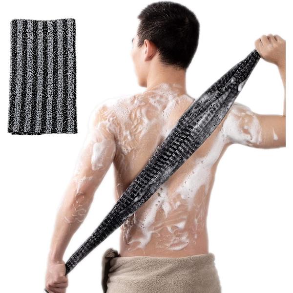 Magisk ryggskrubb för dusch, lång exfolierande badhandduk, 39,37x9,84 tum