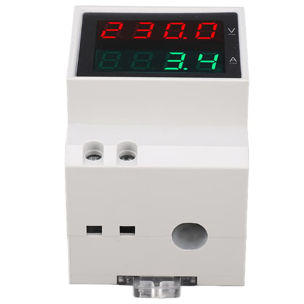 Voltmeter Amperemeter 4-siffrig display DIN-skenmontering Enfas spänningsmätare 0,1-99,9A AC80-300V