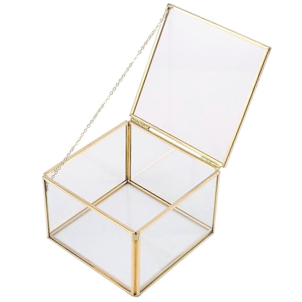 Firkantet Åbning Glas Geometri Have Smykkeskrin