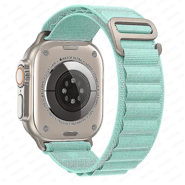 Alpine Loop Nylon Armbånd til Apple Watch Series 8/7/6/3/5 - Kompatibel Rem 38mm 40mm 41mm lyseblå