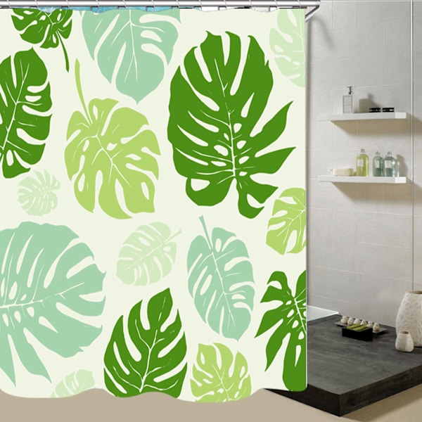 Nordisk stil print polyester bruseforhæng vandtæt badeforhæng badeværelsesartikler 150x180cm