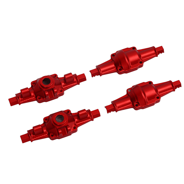 RC Front Rear Axle Housing Set Aluminiumlegering RC Axle Shell Upgrade Parts for FCX24 1/24 Crawler 6.2cm Rød