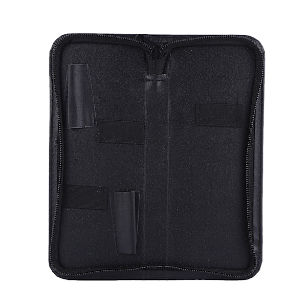 Professionell PU Läder Dragkedja 2 Sax Pouch Box Frisör Sax Verktygsväska