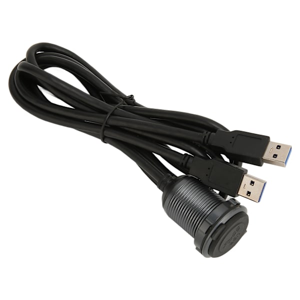 2 porter dobbel USB 3.0 hann til USB 3.0 hunn bilmontering flush kabel 3,3 fot plug and play vanntett dash panel monteringskabel