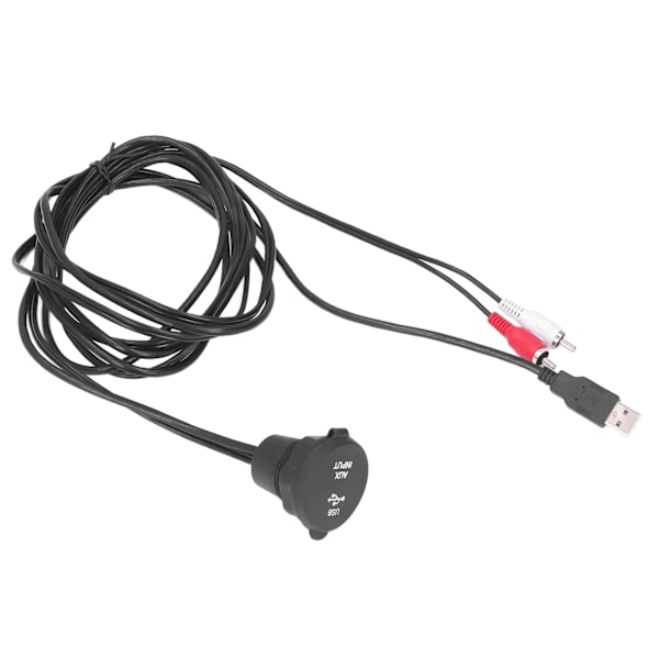 6 fot innfelt kabelsett USB3.0 hann til hunn 2 RCA til 3,5 mm hunn for motorsykler biler dashbord