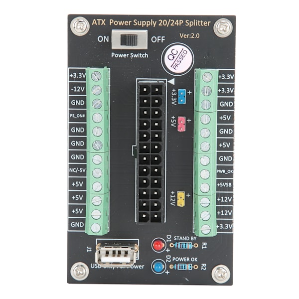 Strømkilde Breakout Board Modul Adapter Terminal Elektronisk Komponent ATX 20/24pin