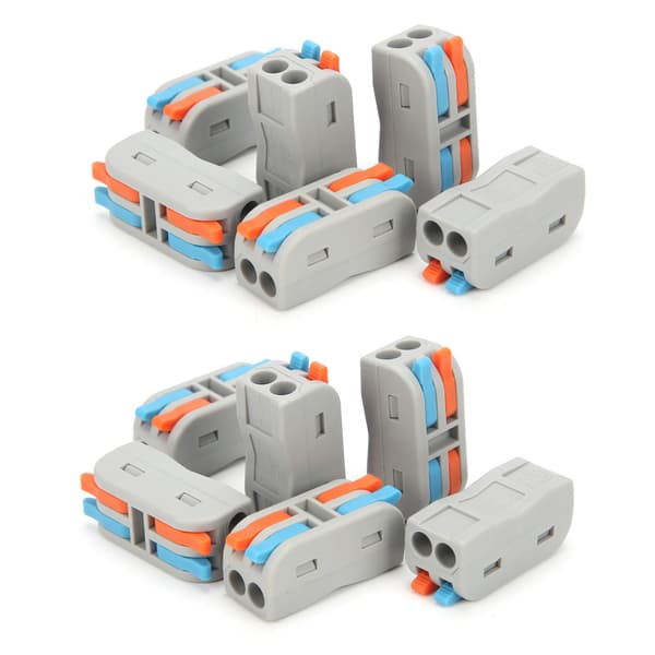 10 stk. ledningskobling Mini LeverNut 2 inn 2 ut rask belysningsterminalblokk 250V