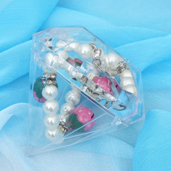 12 st Bröllopsfest Hem Diamantform Transparent Plast Lyckogodisask Fodral