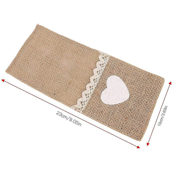 Naturlige Burlap Lace Serviet Holdere - Sæt med 10, Perfekt til Bryllupsbordsdekorationer