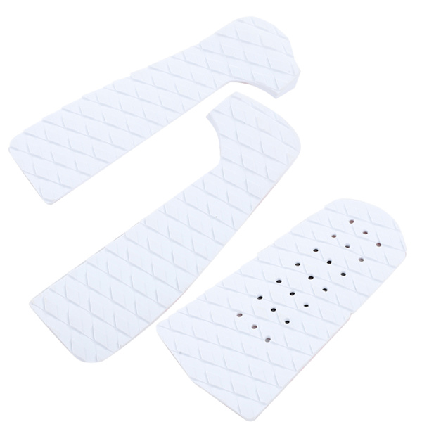 3PCS Surfboard Traction NonSlip Mat EcoFriendly EVA Foam Deck Pad Surf Boards Accessory(3 delar vit med hål )