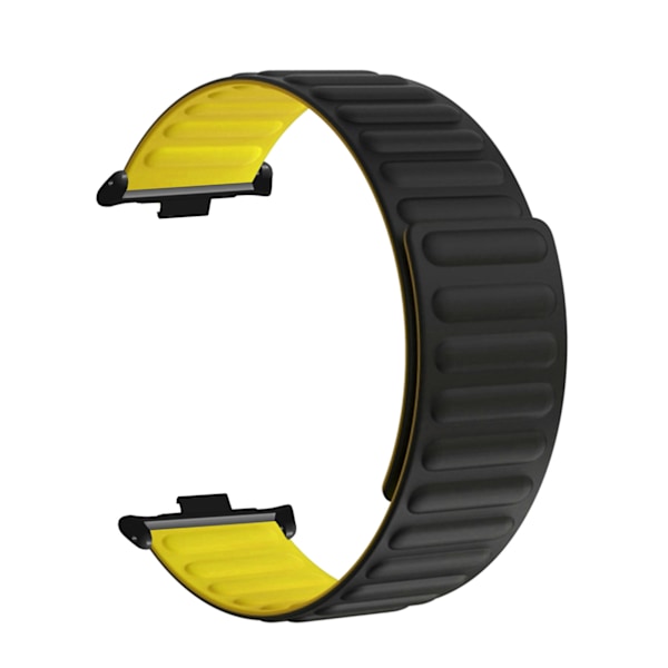 Magnetiske urremme Dobbeltsidet blødt silikone magnet urremme til Mi Band 8 Pro Sort Gul