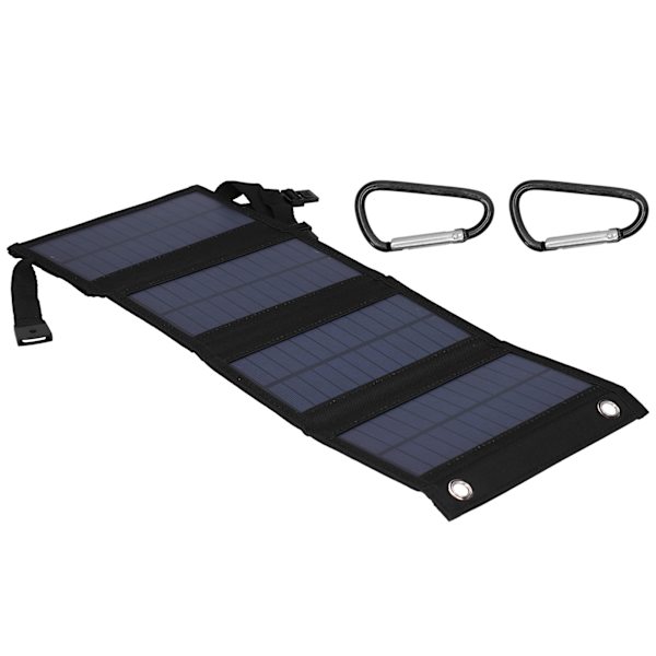 7W 5V Bärbar Solpanel Fällbar Laddare Platta Nödladdare för Utomhuscamping Svart