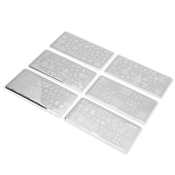6 stk. neglekunst-stempling Manikyr DIY-malbildeplate vaskbar