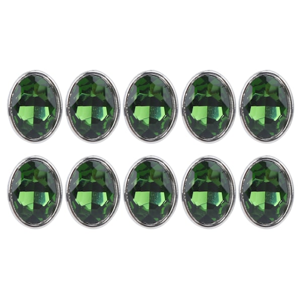 10 Pcs Claw Rhinestone 10x14mm Oval Clawless Edging Unhooked Clothes Bags Shoes Hats HandSewn Accessories(Green )