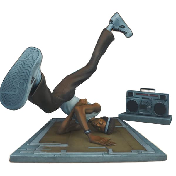 Hip Hop Elementer Skulptur Kunstner Statue DJ Break Dance Modellering Resin Skulptur