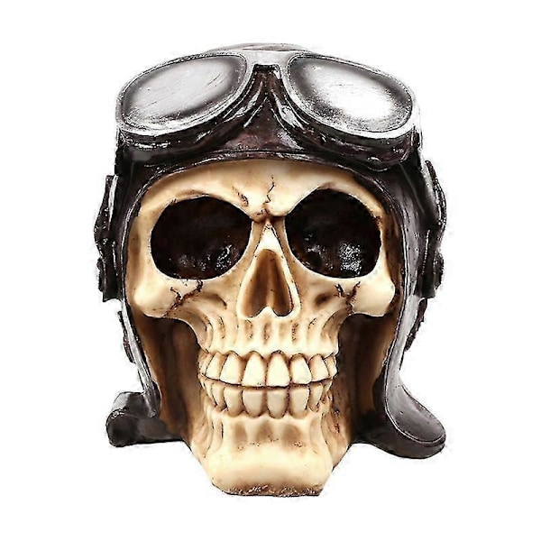 Halloween Lentäjäkallot Realistiset Luuranko Pää Pystytettävät Figuurit Kallo Koristeet -GDZD
