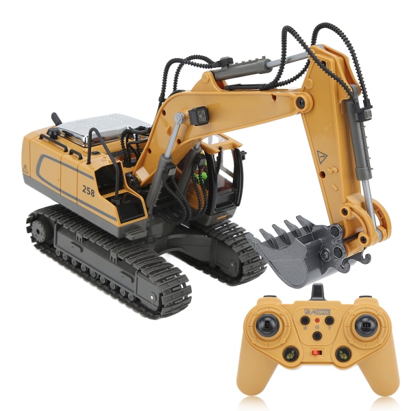 RC Excavator 11 Channel 2,4 Ghz 1:20 Simulation Design Pyöritettävä kauko-ohjattu kaivinkonelelu yli 3-vuotiaille