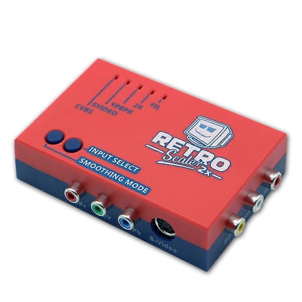 Til RetroScaler2x AV til HD-konverter Line-Doubler til retrospilkonsoller PS2 N64 NES Dreamcast Saturn MD1 MD2, rød Red