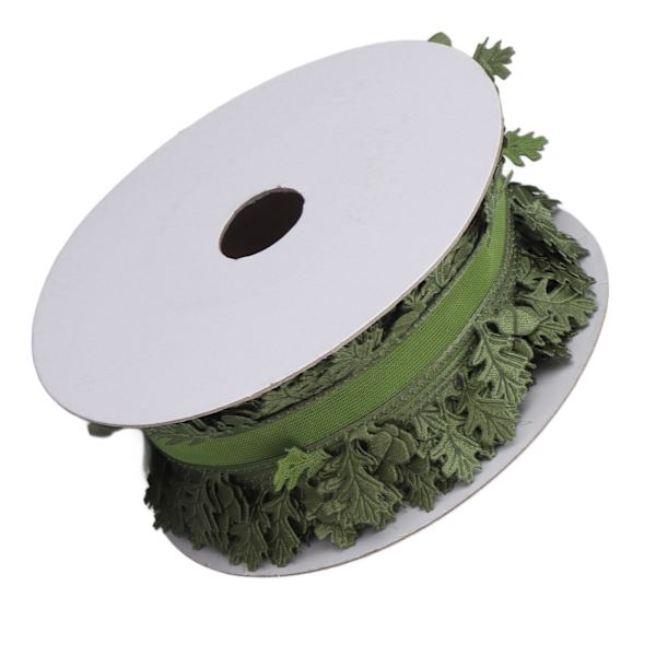1.6In Bredd Band Presentförpackning Bladformad Solid DIY Bröllopsdekoration Band Grön