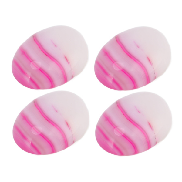 20 st Agat Oval Rose Stripe Cabochons Flatback Agat Bead Rund smyckesram för smyckestillverkning