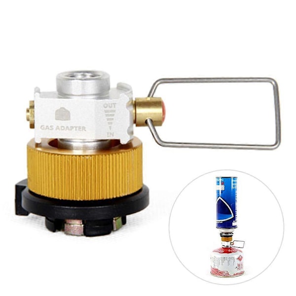 Gas Saver Plus Gasbrännare Adapter, Platt Tankomvandlare för Camping, Anpassningsbar Aluminiumlegering, Inget Tändningsset Ingår Set2