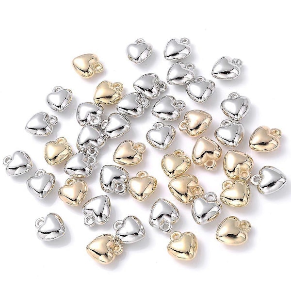 iYOE 50kpl 6-18mm Kultaiset Sydänvälihelmet Rannekoruihin Korvakoruihin Kaulakoruihin DIY Korujen Valmistukseen randommix 10x12mm