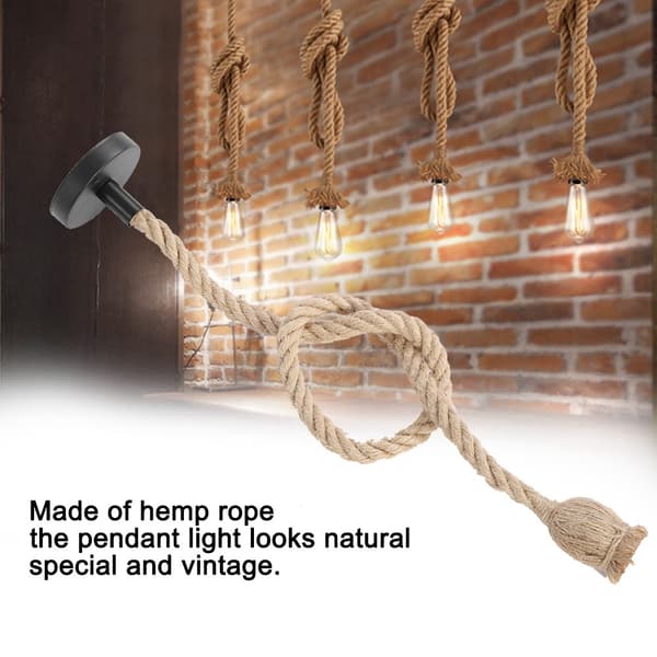 E27 Lampefod 1m Hampereb Ledning Elektrisk Ledning DIY Pendel Dekorativ Pæreholder (1 holder)