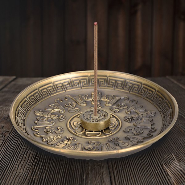 Røkelseholder Fem Velsignelse Plate Stick Brenner Stativ Bronse Sink Legering Hjem Tilbedelse