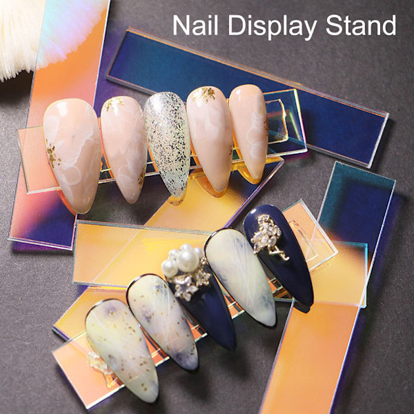 50 st akryl nageldisplayställ färgglada nagellacksdisplayställ nagellacksdisplayhållare