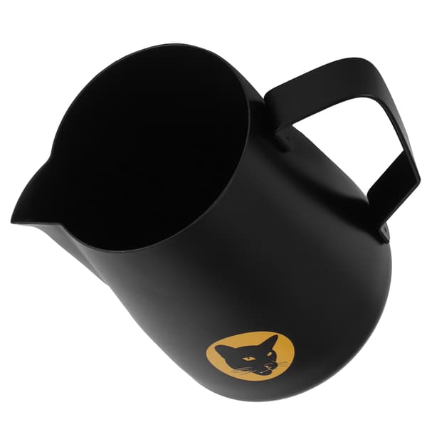 600 ml kaffekop, krus, multifunktionel 304 rustfrit stål mælkeskumningskande, sort