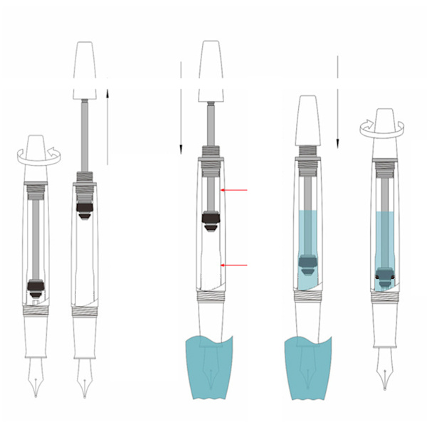 Stor Kapacitet Fyldepen Transparent Business Skrivepen Kontor Skoleartikler 0,5 mm Nib Transparent Brun