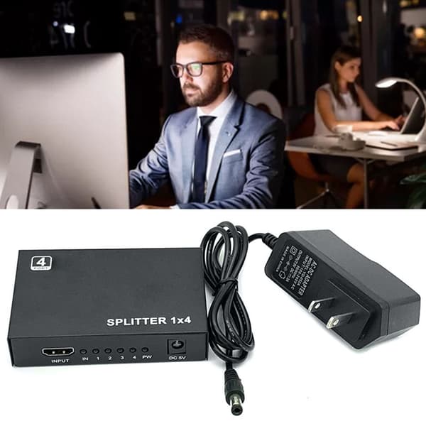 HD Multimedia Interface Splitter 1 inn 4 ut Plug and Play HD Multimedia Interface Switcher for Projektorer DLP LCD HDTV-er