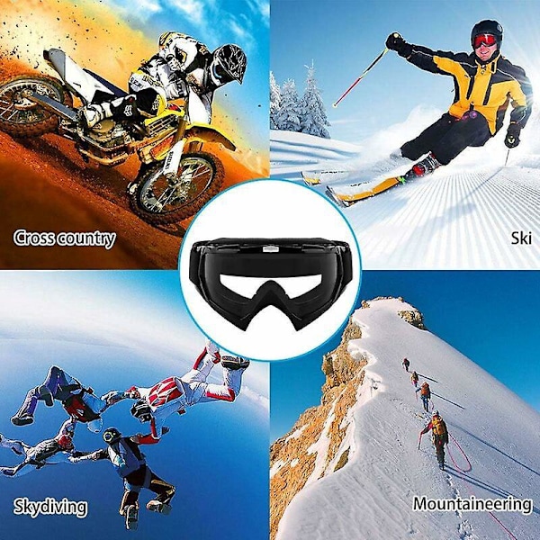 Motocross Briller Resin Anti-UV Anti-dug Briller Klare til Udendørs Sport Motorcykel Ski Cykelbriller Klar linse gul