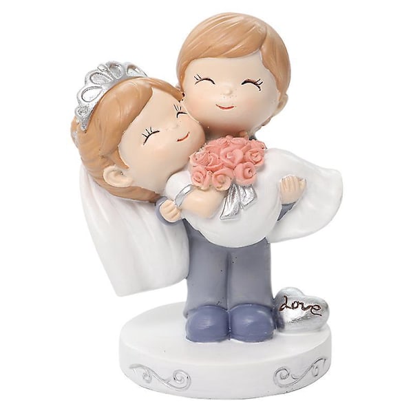 Wedding Cake Topper - Miniature Resin Couple Figurines for Cake Decoration