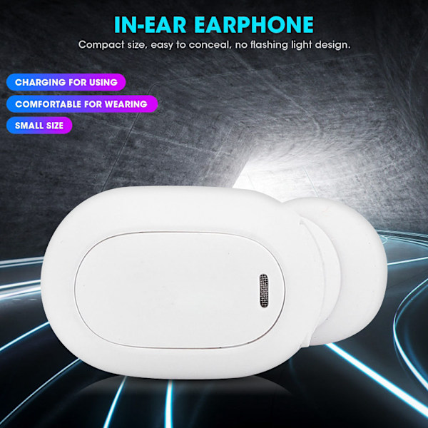 Bärbar Mini Bluetooth-headset Monaural In Ear Hörlurar Knappdrift (vit)