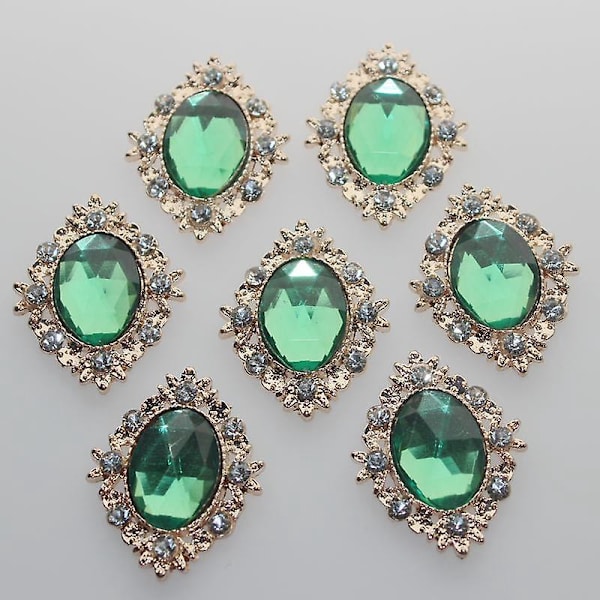 20 st Strass Cabochon Platt Baksida Utsmyckningar Bröllopsdekor Röd/Grön