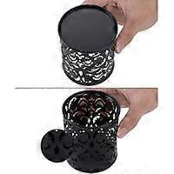 Hul Blomst Penholder Rund Penholder 2 Stykker Sort