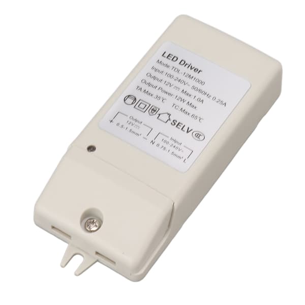 12W DC 12V 1A LED-driver LED konstantstrømdrift strømforsyning for LED-stripe lys AC 100‑240V TDL 12M1000