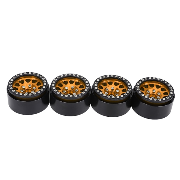 4 kpl 1:10 RC-mallin auton metalliset pyörännavat, auton renkaat sopivat Axial SCX10 / SCX10II / 90046 / 90047 musta ja kultainen