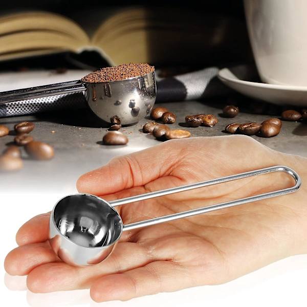 Sæt med 3 kaffemåleskeer i rustfrit stål til te, cappuccino, kakao og espresso