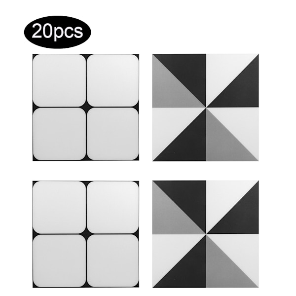 20 kpl/setti 10x10cm keittiö kylpyhuone vedenpitävä liukumaton laatta lattia seinätarra koriste