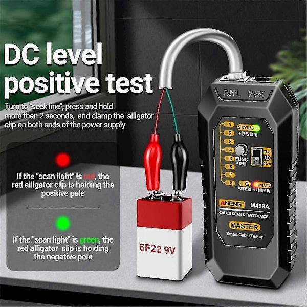 M469A Nettverkskabelfinner RJ45 RJ11 LAN Kabelfinner Tester Anti-Interferens Testinstrument