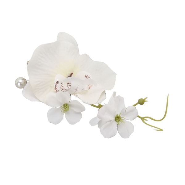 5 st Brudgum Boutonniere Elegant Herr Bröllop Blomma Livsliknande Permanent Återanvändbar Konstgjord Brosch Blomma Vit