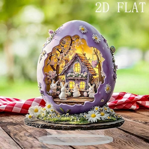 Påskharens Hus 2D Platt Akryl Ornament