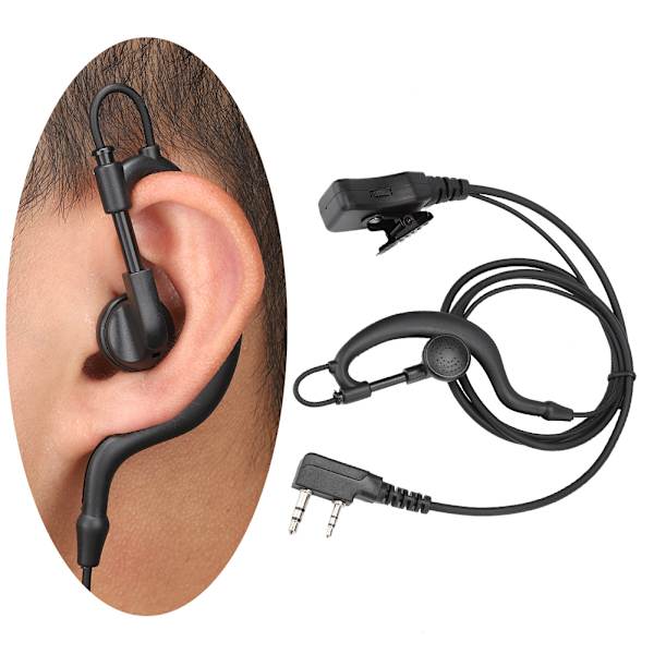 K-huvud Intercom-hörlurar PTT Justerbar volym Hörlurar Passar för Bao Feng Kenwood HYT