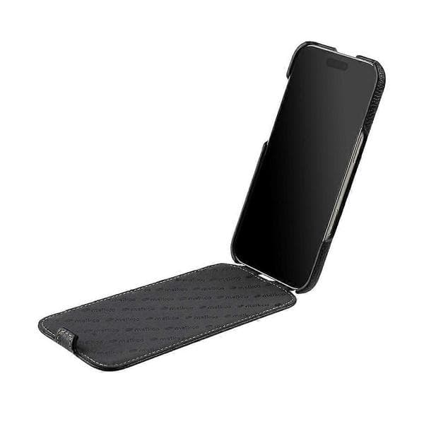 MELKCO Compatible with iPhone 17 Air Case Compatible with MagSafe Vertical Flip Genuine Cowhide + PC Phone Case