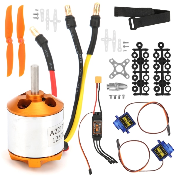 2217 KV1250 Motor 8060 Propel Styremotor 40A XT60 ESC til RC Helikopter