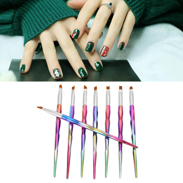 8 stk Nail Art franske børster Manikyr Penn Petal Painting Nail Decoration Tool